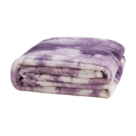 Dademeo Rollback Cotton Bed Blankets Queen Flannel Fleece Throw Blanket Soft Fluffy Fuzzy Cozy Striped Blanket for Couch Bed Sofa,Plush Blankets for Women,Purple,