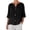 Black, variant on 3/4 Sleeve Blouses for Women Henley V-Neck Button Up Shirt Buisness Work Casual Tops Plus Size Clothes Army Green XXL
