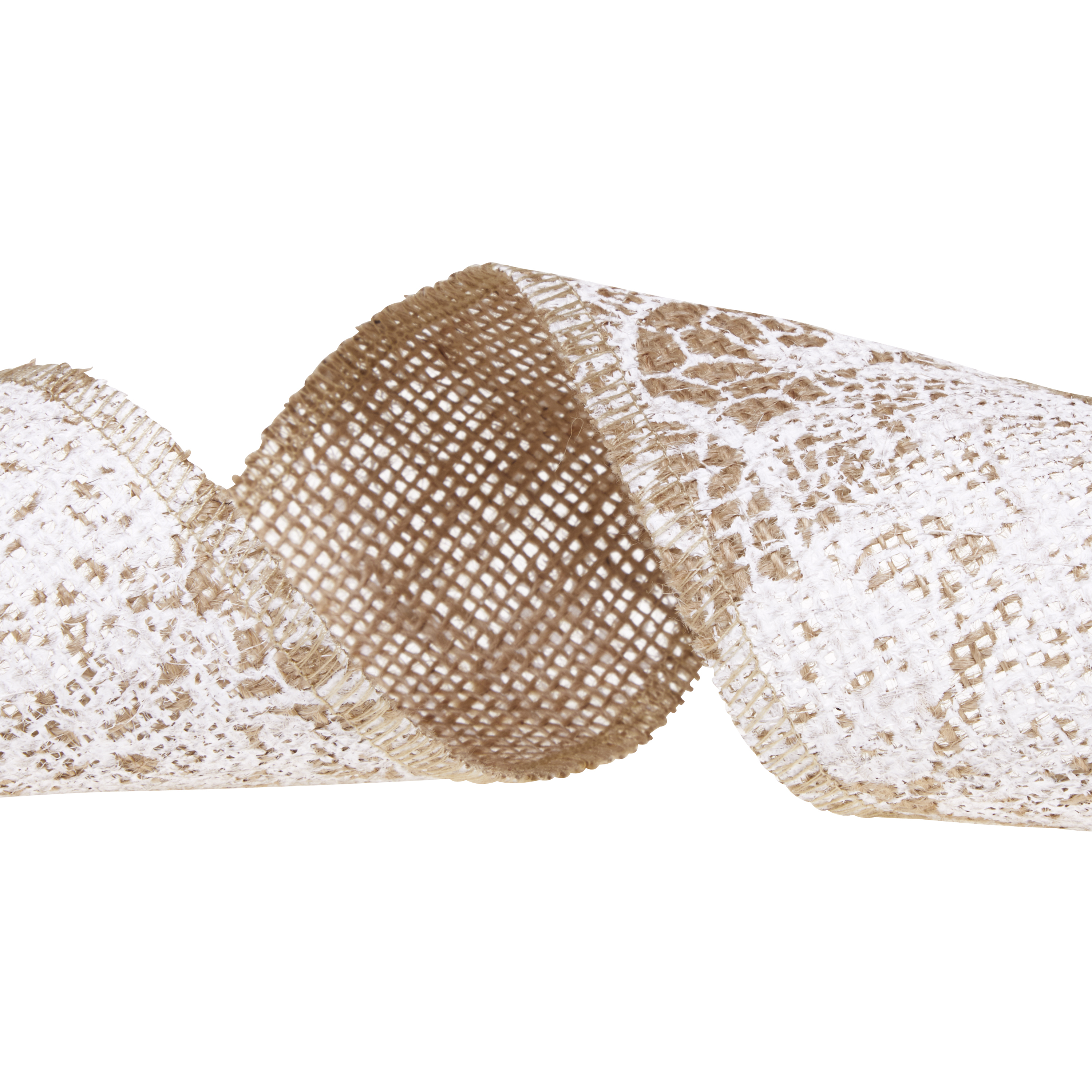 (1 pack) Love, Laugh, Craft Natural Burlap Ribbon, 2.5"W x 3-Yds, Multi-color