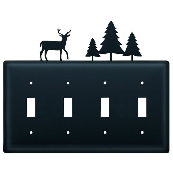 Deer & Pine Quadruple Switch Cover