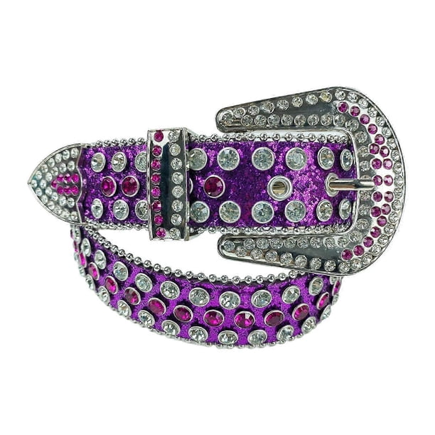 Eye-catching Purple Adult Waist Belt Luxurious Sweet Waist Belt Fashion Belts Full Diamond Rhinestone Belt for Nightclub Purple
