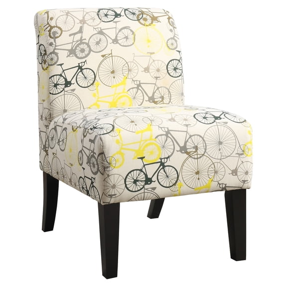 ACME Ollano Upholstery Accent Chair in Beige and Dark Brown