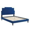 thumbnail image 3 of Modway Lindsey Performance Velvet Queen Platform Bed in Navy, 3 of 10
