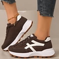 thumbnail image 4 of Rokment Running Walking Shoes for Women Fashion Skateboard Sneakers Spring Fall Comfortable Casual Suede Platform Jogging Chunky Tennis Non Slip Work Footwear Brown Size 6.5, 4 of 7