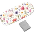 thumbnail image 1 of Estuche rígido para gafas con diseño de flores, de cuero, para gafas de sol, delgado, portátil, con tapa tipo almeja, funda protectora, funda con paño de limpieza., 1 of 9