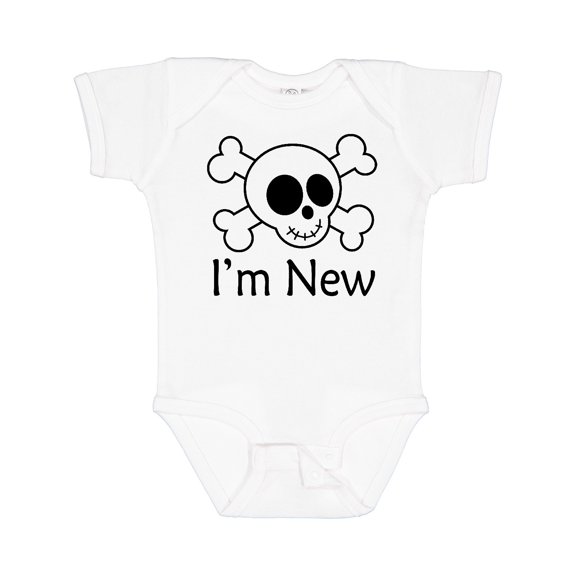 Inktastic I'm New Cute Skull Baby Boys or Girls Baby Bodysuit