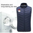 thumbnail image 6 of Heated Vest Women, Full-Zip Unisex Rechargeable Electric Heating Jacket Outerwear Hiking Outdoors Winter Warm Coat (S, Blue), 6 of 7