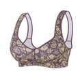 thumbnail image 2 of LOVZFMLL Plus Size Bras for Women Floral Comfort Soft Push Up No Underwire Bra Front Closure Full Coverage Everyday Bralettes Purple 36AB, 2 of 6
