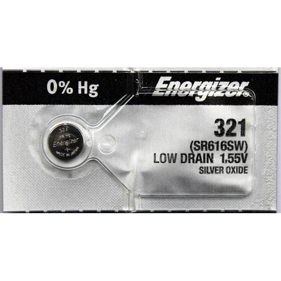 Energizer 321 SR616 Silver Oxide Button Battery 1.55V (Pack of 2)