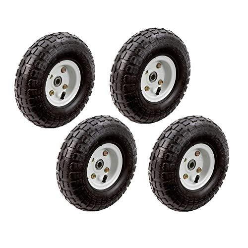 4pc-set of 10 in. Pneumatic Tires on White Wheel