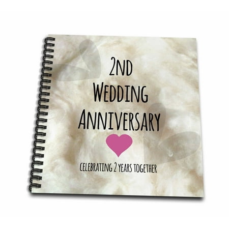 3dRose 2nd Wedding  Anniversary  gift  Cotton celebrating 2 