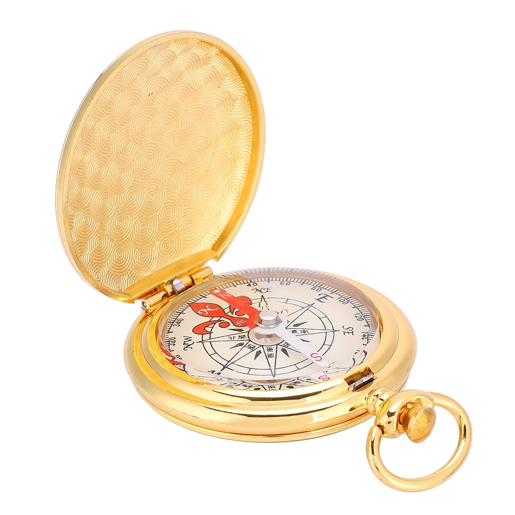 Pocket Watch Style Compass,Portable Folding Brass Pocket Folding