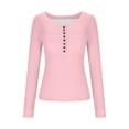 thumbnail image 6 of Y2k Tops for Women with Floral Lace Patchwork Slim Fitted Cotton Knit Tee Shirt Long Sleeve Base Fall Spring Tops (L, Pink), 6 of 8