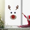 thumbnail image 1 of Adhesivos navideños para ventanas | Vinilos decorativos de nieve en tela no tejida | Decoración navideña de muñeco de nieve y reno | Adhesivo de pared autoadhesivo de 26x18cm para hogar y comercio, 1 of 7