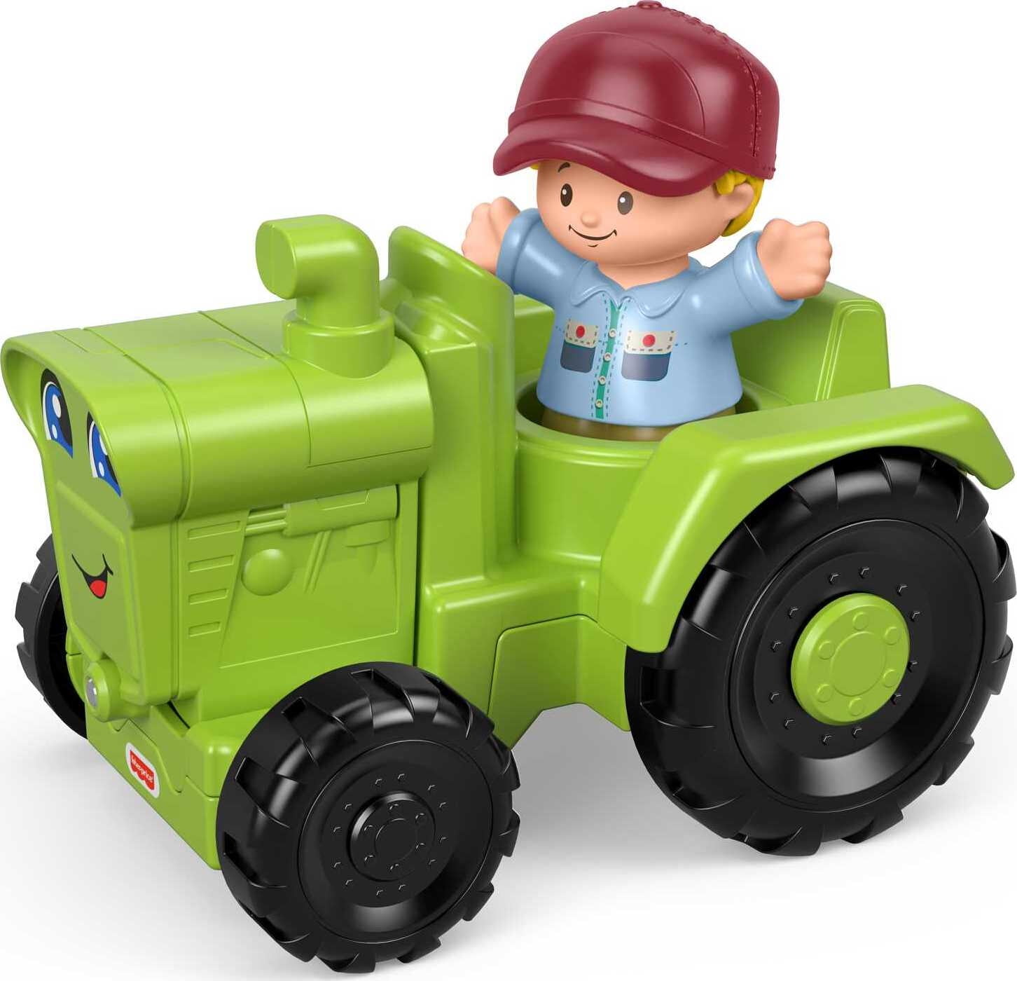 Fisher-Price Little People Helpful Harvester Tractor Vehicle & Farmer Figure for Toddlers