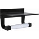 thumbnail image 1 of Toilet Roll Holder With Shelf Aluminyo Wall Mounted Adhesive Glue And Drilling Screws For Bathroom(black), 1 of 4