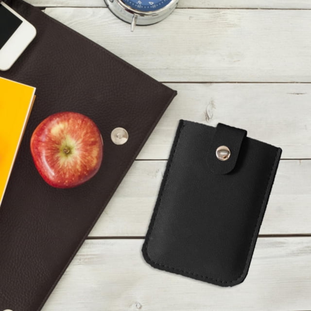 WHEANG Clearance Pull Out Card Organizer Snap Closure Leather Organizer Pouch Pull Out Credit Card Organizer Small Slim Portable Card Holder Personalized Stackable Business Card Holde
