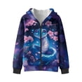 thumbnail image 4 of Uorisanigo Kids Full Zip Hoodie Hooded Sweatshirt with Pockets Soft Oversized Hooded Sweatshirts Fluffy Furry Warm Shirt Casual Cherry Blossom Snake Sweatshirt for Boys Girls, 4 of 8