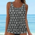thumbnail image 2 of Linfrsh Tankini Swimsuits for Women Trendy Swim Tops Women Top Only Modest Bathing Suit Top Swimwear Plus Size Grey,3XL, 2 of 7