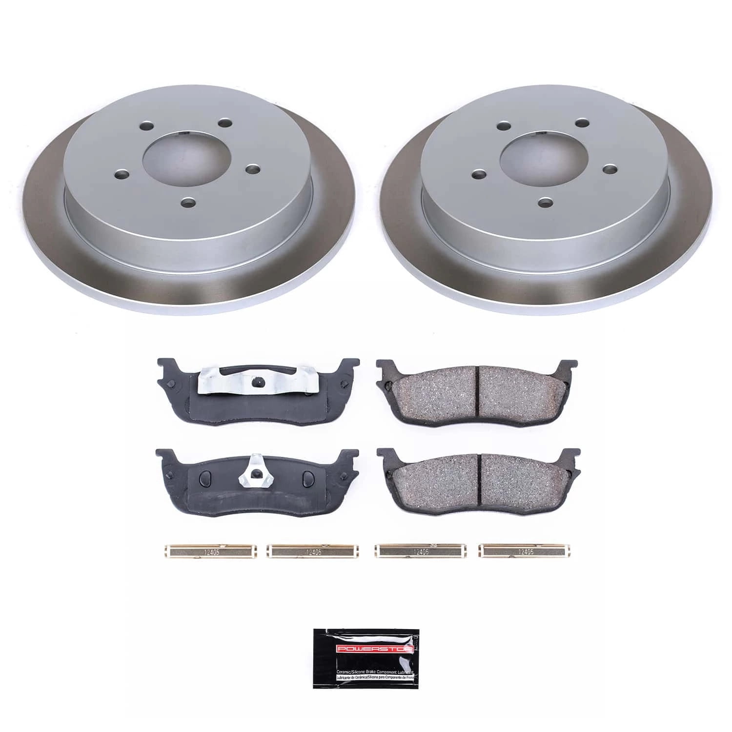 PowerStop Rear Semi-Coated Rotor and Low-Dust Ceramic Brake Pad Kit SC1872