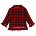 thumbnail image 4 of Otqutp 0-10 Years Kids Boys Girls Pajamas Set Toddler Button-Down Plaid Long Sleeve T-Shirt Top + Pants 2PCS Christmas Outfits Clothes(Red-b,3-4 Years), 4 of 9