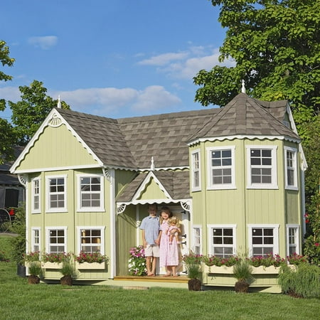 Victorian Cottage Gardens - Little Cottage Sara Victorian 10 x 18 Mansion Wood Playhouse