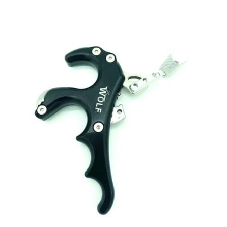 Black 4 Finger Grip Caliper Arrow Release Aids for Compound Bow Hunting
