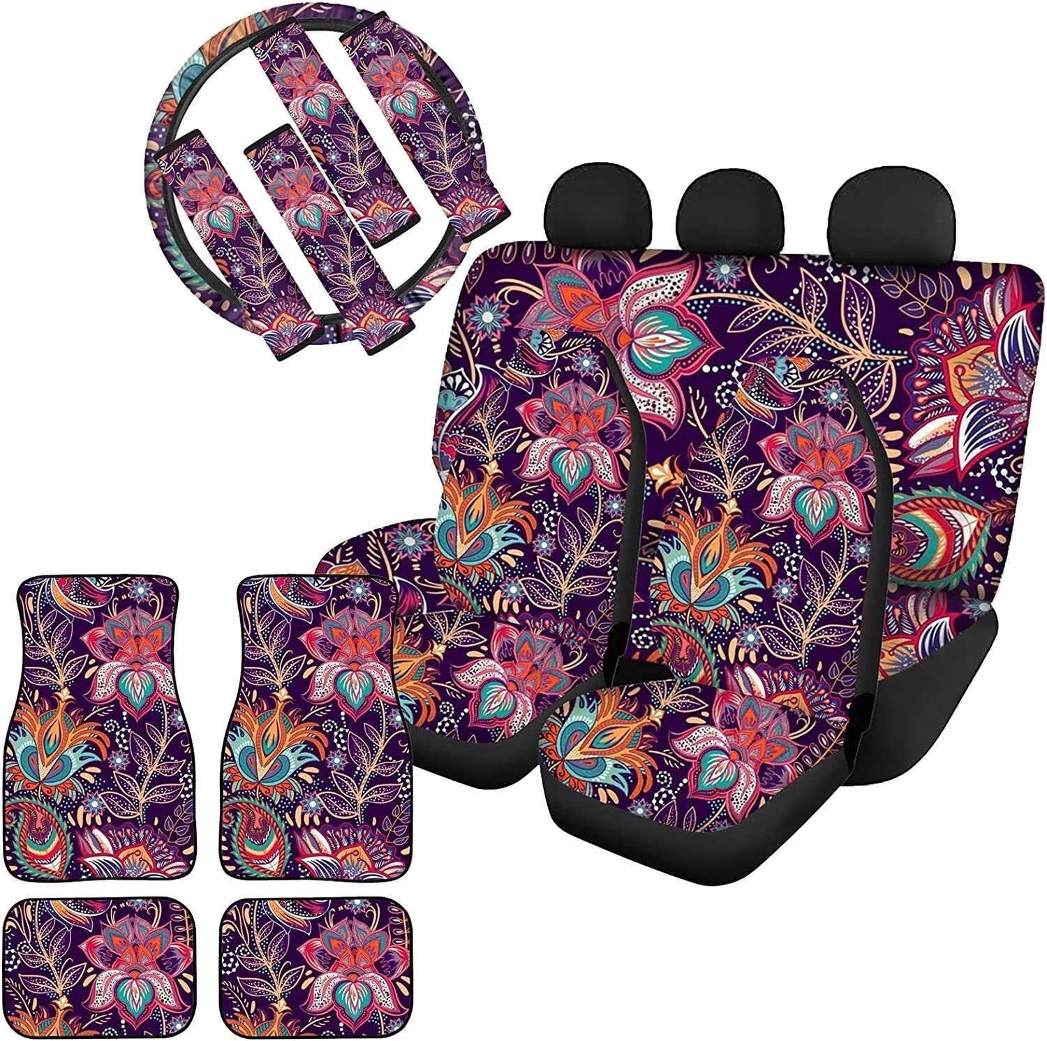 Pzuqiu Car Seat Covers Full Set 13pc Giraffe Beach Theme Cute Seat