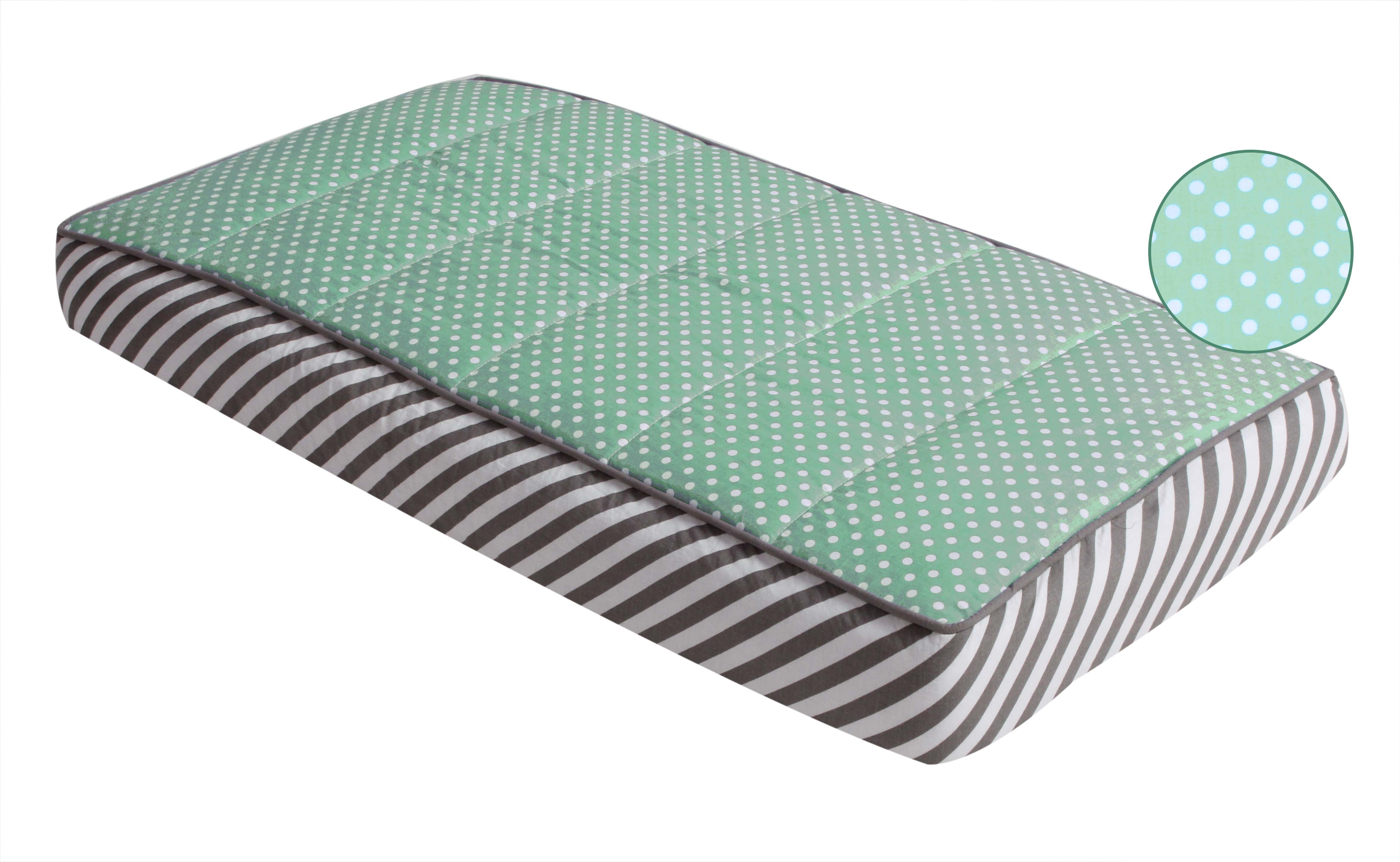 Bacati - Love Aztec Grey/Mint Neutral Quilted Changing Pad Cover