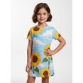 thumbnail image 3 of Girls Short Sleeve Dress Relaxed-Fit Pull-On Adorable Casual Dress for Big Girls Age 6-13 Party Dress, 3 of 6