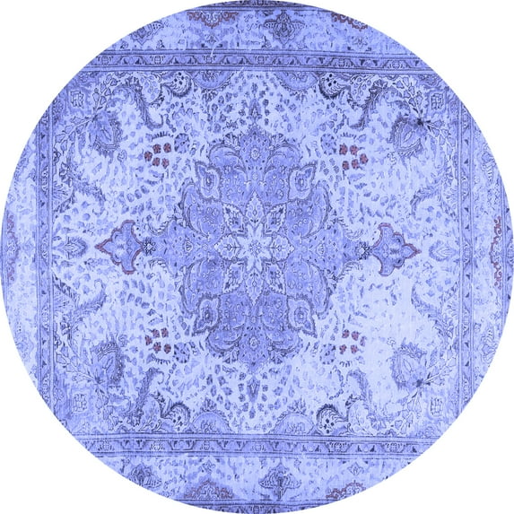 Ahgly Company Indoor Round Persian Blue Traditional Area Rugs, 6' Round