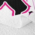 thumbnail image 5 of Homewish Monogrammed A Twin Quilt Set for Girls, Black Pink Bowknot Twin Coverlet Set, 2-Piece 1 Bedspread and 1 Pillowcase, 5 of 7