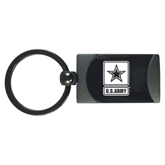 U.S. Army Two-Tone Rectangular Key Chain (Gun Metal)