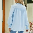 thumbnail image 4 of Chemise à Manches Longues à Manches Longues, Tops à Volants à Col Roulé à Lacets, Chemises de Couleur Pure, Design Exquis, 4 of 6