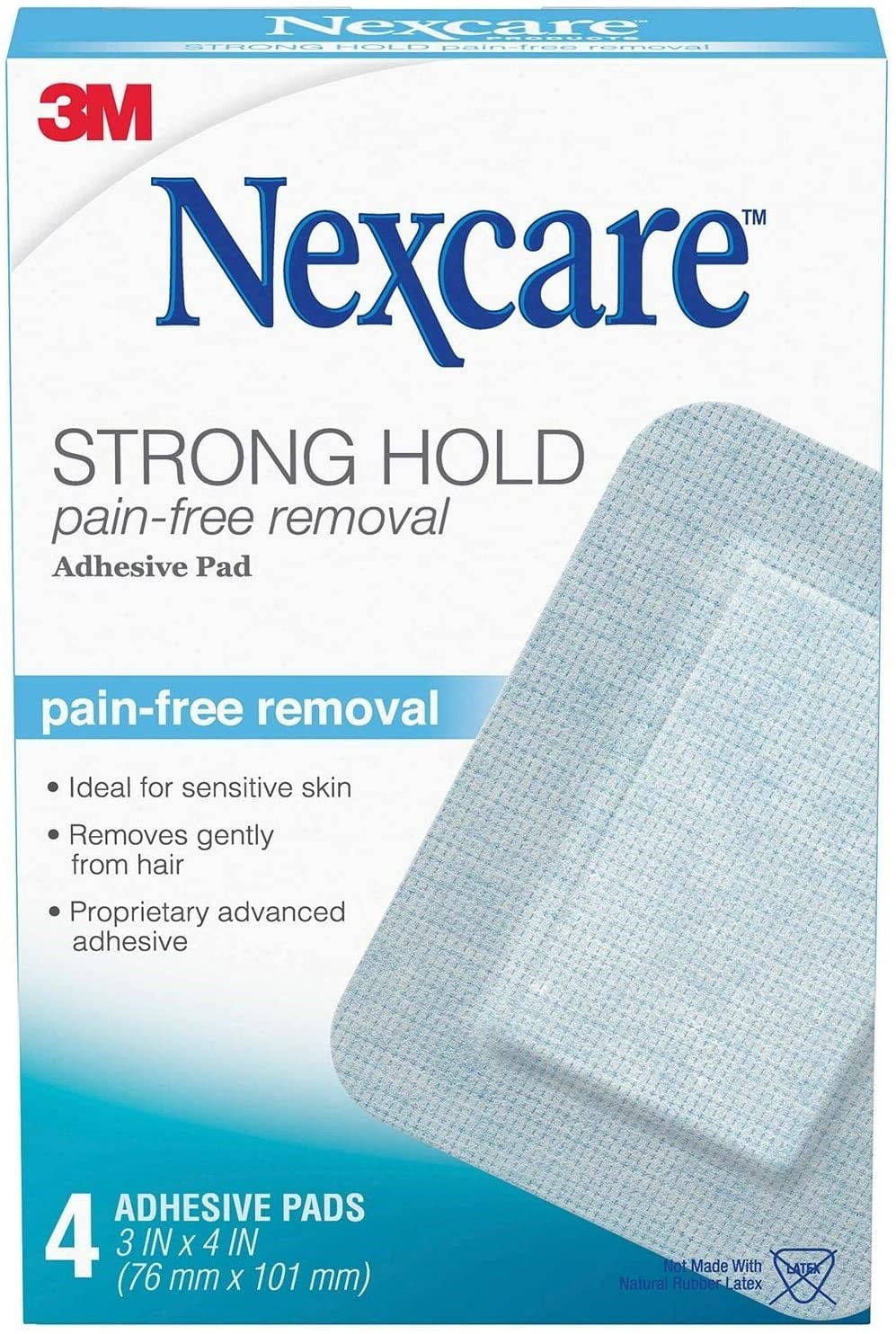Nexcare Sensitive Skin Adhesive Pads, 4 ea (Pack of 2)