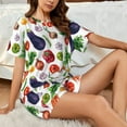 thumbnail image 6 of Womens Pajama Sets With Pocket, Eggplant vegetable Lounge Sets Short Sleeve Sleepwear PJ Sets for Women, 6 of 6