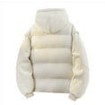 thumbnail image 6 of Xdegoge Plus Size Quilted Jacket for Men Full Zip Drawstring Hooded Jackets Casual Loose Stand Collar Coat Fashion Solid Color Patchwork Outerwear with Pockets, 6 of 6