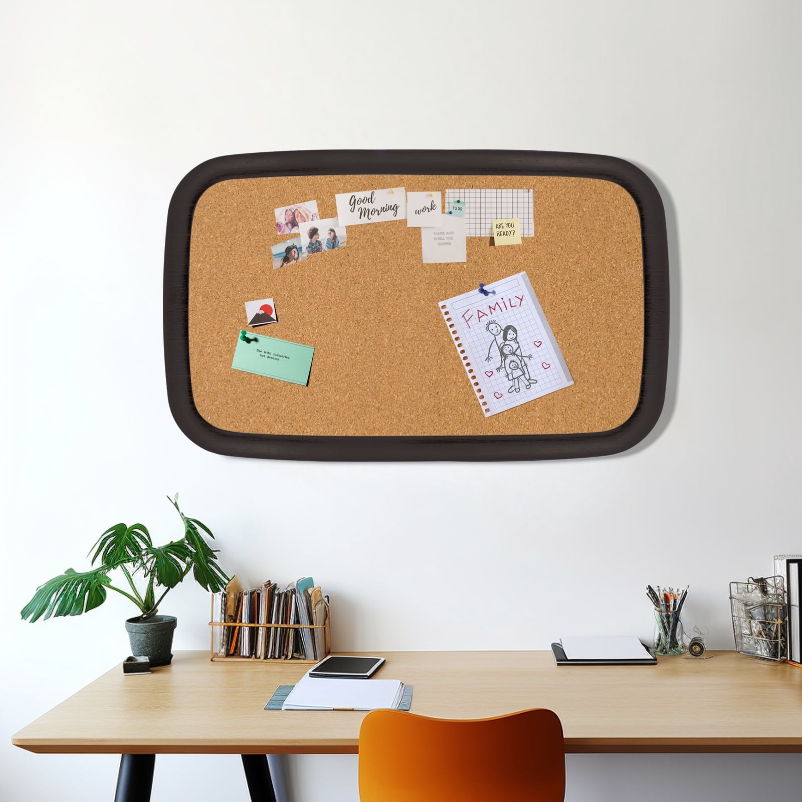 Cork Board with Thumbtacks for Walls with Frame，19"x30"