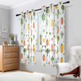 thumbnail image 2 of Yayeee Window Curtains Light Filtering 63"x42" Grommet Panel Pair Home Living Room Decor, Green Cute Vegetables, 2 of 7
