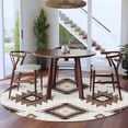 thumbnail image 4 of 7ft Washable Round Rug, Khaki Brown Non-Slip Circle Area Rug for Living Room Dining Room, Aztec Ethnic Southwestern Native Geometric Indoor Floor Mat for Home Decor, 4 of 9
