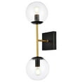 thumbnail image 3 of Neri 2 lights black and brass and clear glass wall sconce, 3 of 3