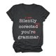 thumbnail image 3 of Gibobby Blusa de Trabajo de Manga Corta Estampado Camiseta corta Mangas Camiseta Blusa Letras O-cuello Túnica Tops Tops Blusa Casual Mujer Mujer Blusa(Gris oscuro,XL), 3 of 5