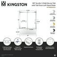 thumbnail image 5 of Kingston Brass KVTDE603121L7 60-Inch Acrylic Rectangular 3-Wall Alcove Tub Combo with Tub Door (Left Hand Drain) in White/Brushed Brass, 5 of 9