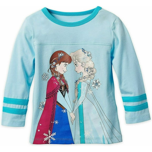 Disney Store Frozen Elsa Anna Long Sleeve T Shirt Girl Size 5/6