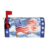 WMGHA 4th of July America Patriotic Mailbox Covers Magnetic Standard Size 18" X 21",American Stars Stripes Mailbox Wraps Post Memorial Day Letter Box Cover for Holiday Garden Yard Decor