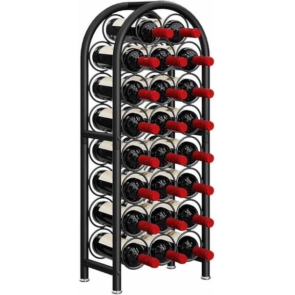 SEAMIKA Wine Rack Freestanding Floor Metal Holders Stands Organizer Storage 23 Bottles Black