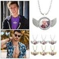 thumbnail image 3 of Collier Humor Drôle John Porc Cochon Graphique Lune Ailes d'Ange Mode Pendentif Q9v2, 3 of 8