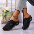 thumbnail image 4 of Domuza Clogs Mules for Women 2026 Summer Hollow Out Breathable Platform Wedge Slippers Sandals Comfortable Closed Toe Slip On Orthopedic Casual Walking Shoes with Arch Support Black 7.5（EU-39）, 4 of 4