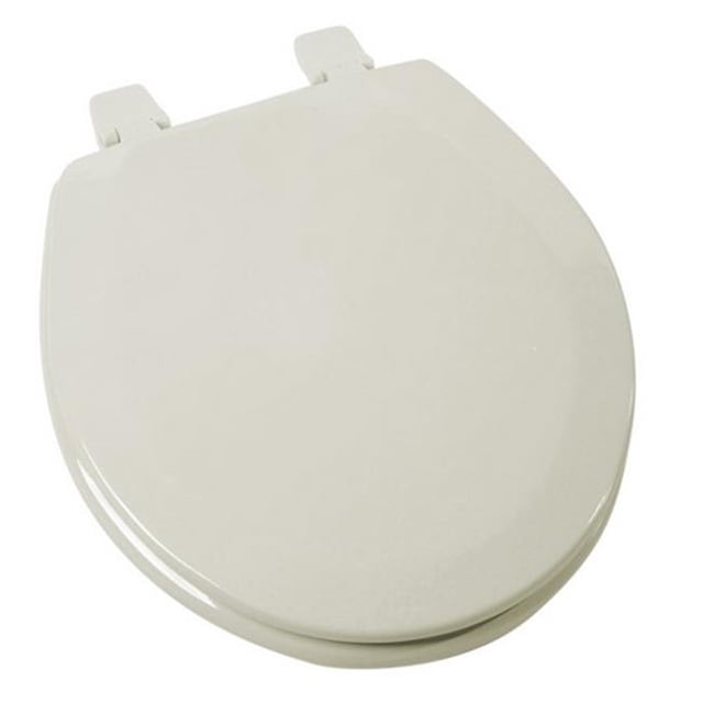 Siège de Toilette Rond en Bois Moulé Deluxe, Os