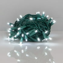 Kringle Traditions 5mm LED Cool White Christmas Lights, Mini LED String Lights; 50 Lights, Green Wire, 25ft (Balled Set)